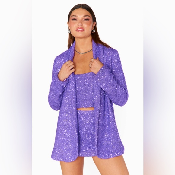 NWT Show Me Your MuMu Tara Crop Top in Violet Sequins Size XXL. - Picture 12 of 14